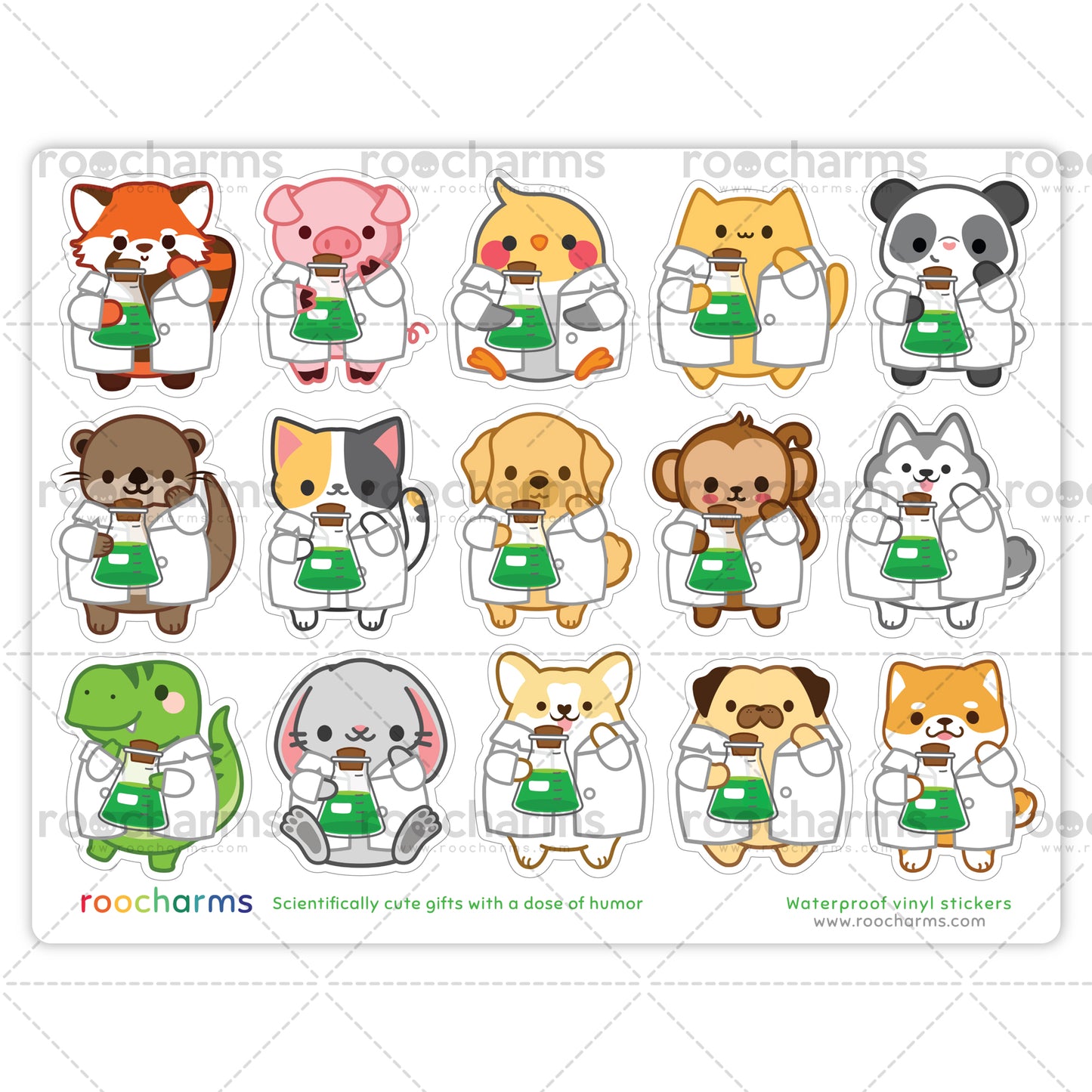 Science Animals Sticker Sheet