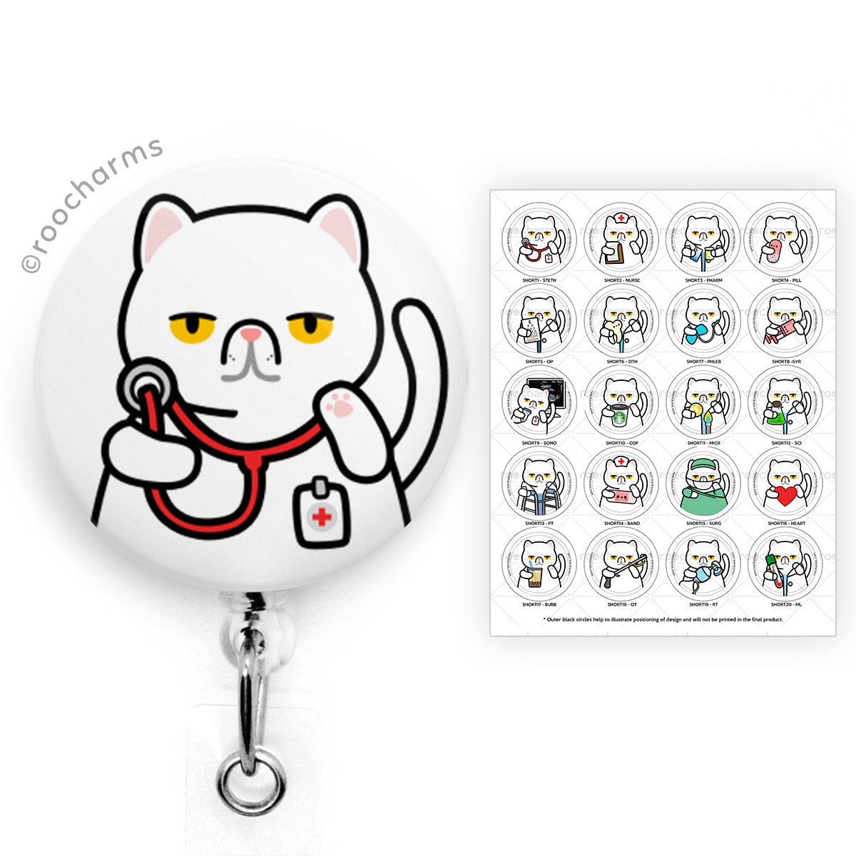 Exotic Short Hair Cat Badge Reel