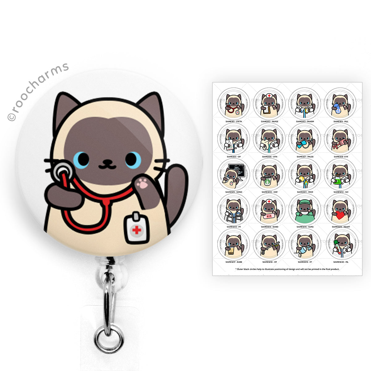 Siamese Cat Badge Reel