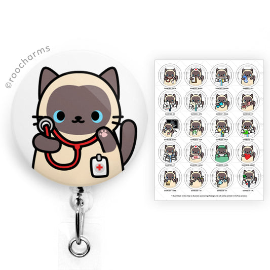 Siamese Cat Badge Reel