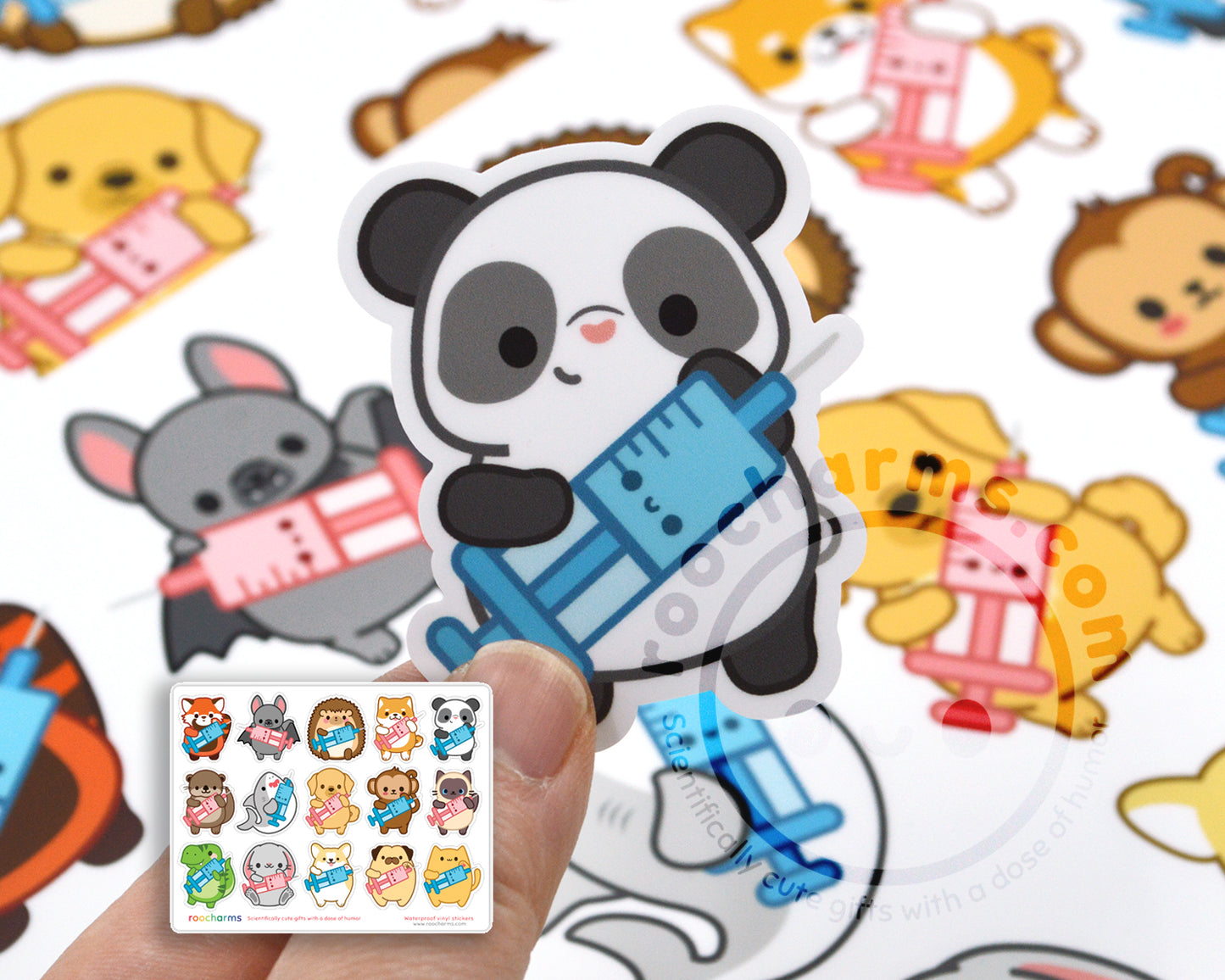 Syringe Animals Sticker Sheet