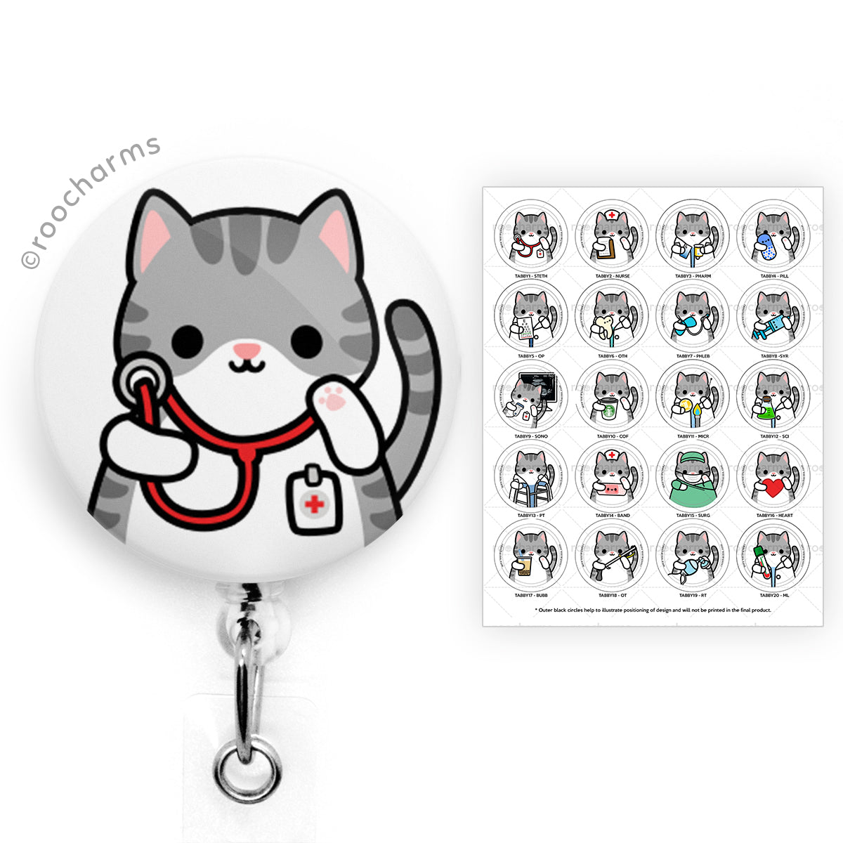 Orange Tabby Cat Happy Kitty Badge Reel Retractable ID Holder Nurse Badge  Reel Gift for Her Glitter Teacher Badge Animal Lover 