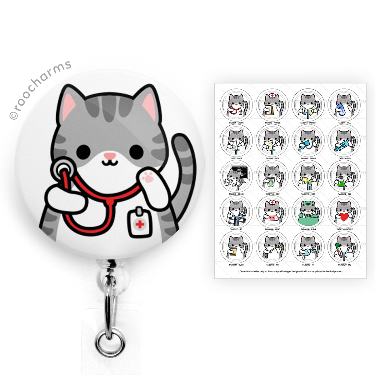Tabby Cat Badge Reel