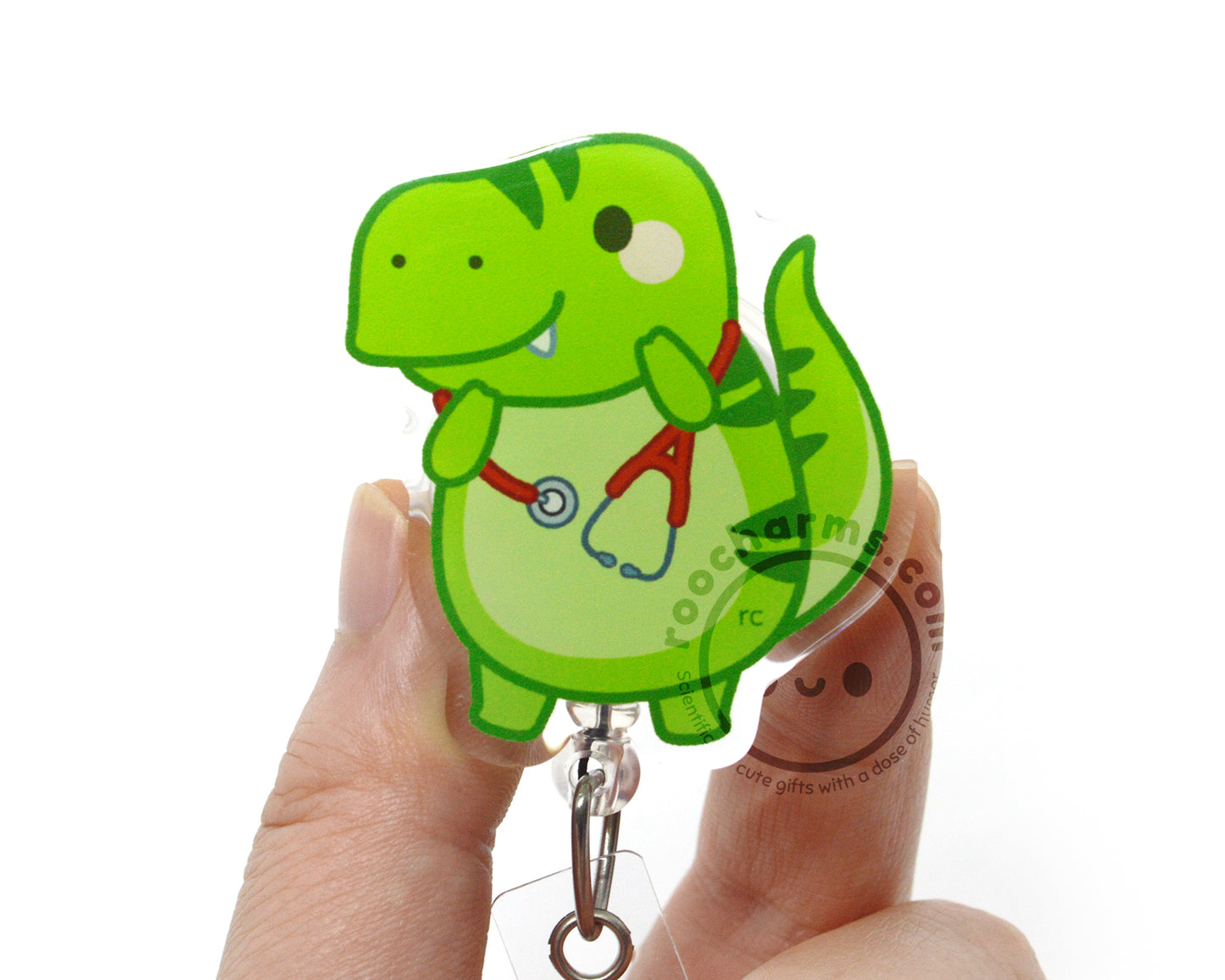 Stethoscope T-Rex Acrylic Badge Reel