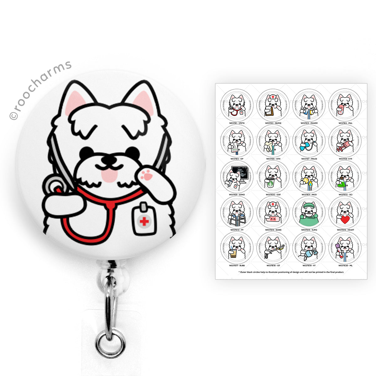 West Highland Terrier Badge Reel