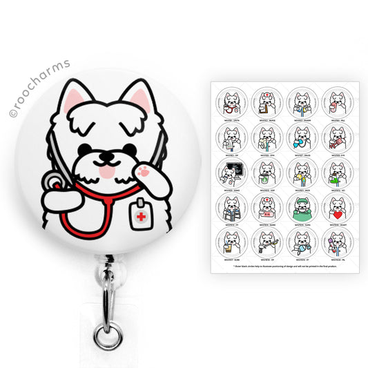 West Highland Terrier Badge Reel