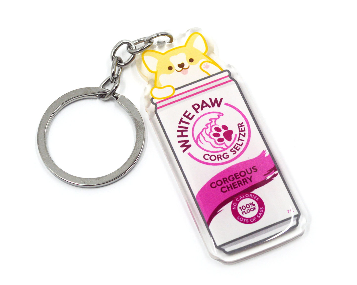 Whitepaw Corgi Keychain