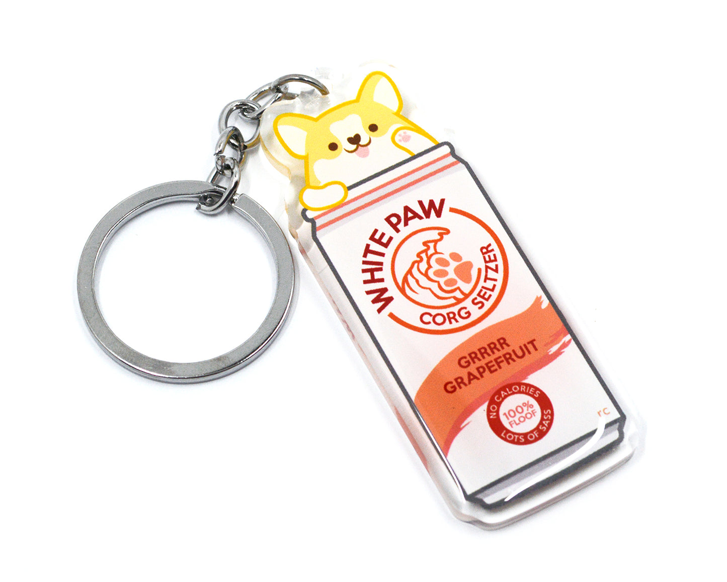 Whitepaw Corgi Keychain