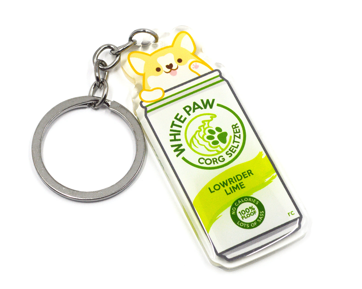 Whitepaw Corgi Keychain