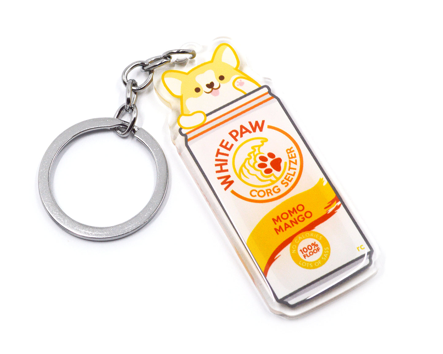 Whitepaw Corgi Keychain