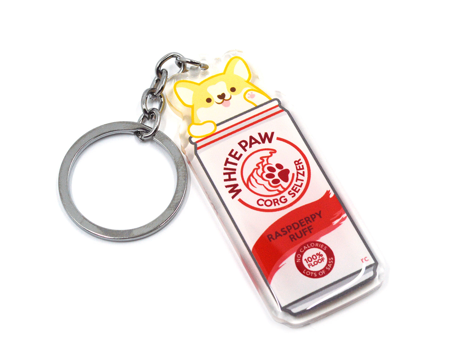Whitepaw Corgi Keychain