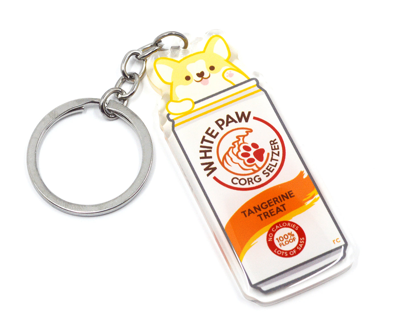 Whitepaw Corgi Keychain