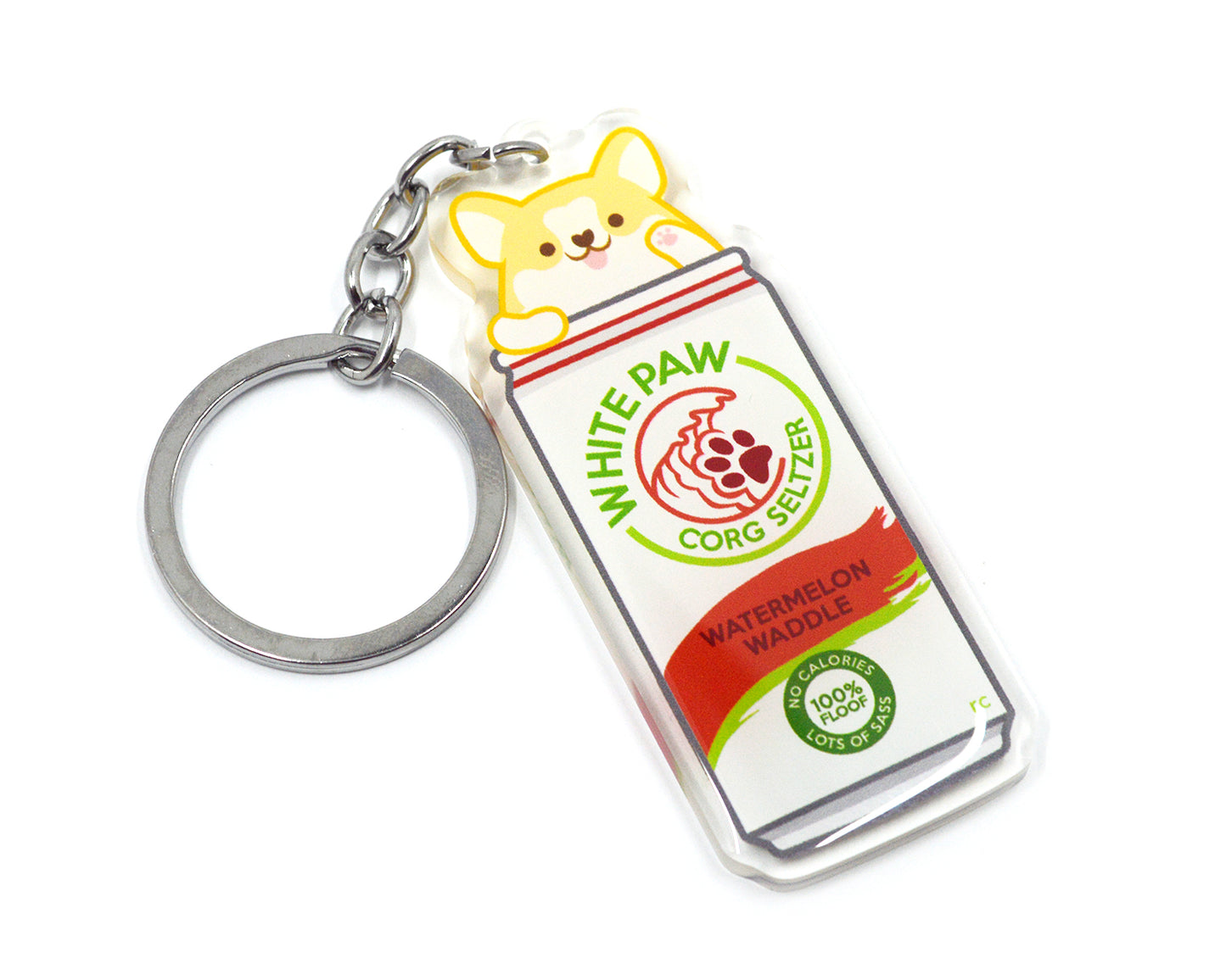 Whitepaw Corgi Keychain