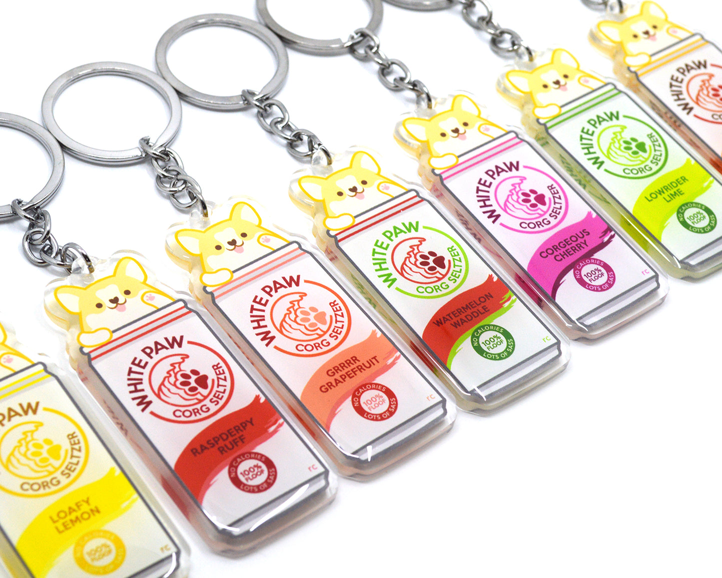 Whitepaw Corgi Keychain
