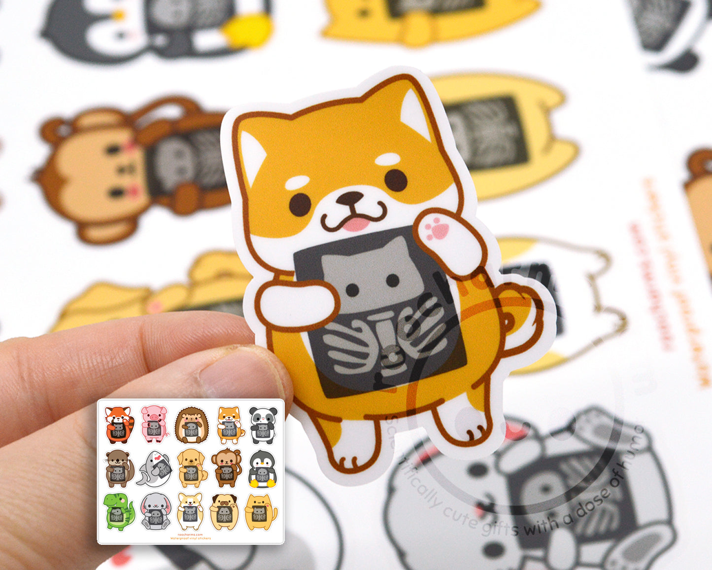Radiology Animals Sticker Sheet