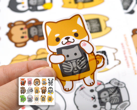 Radiology Animals Sticker Sheet