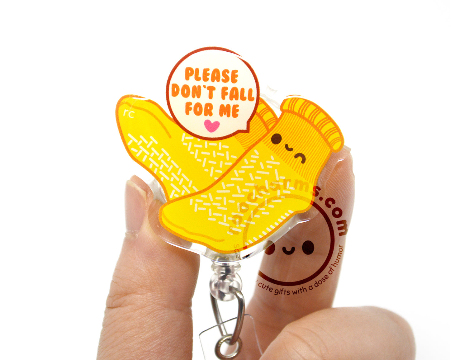 Don't Fall For Me Acrylic Badge Reel