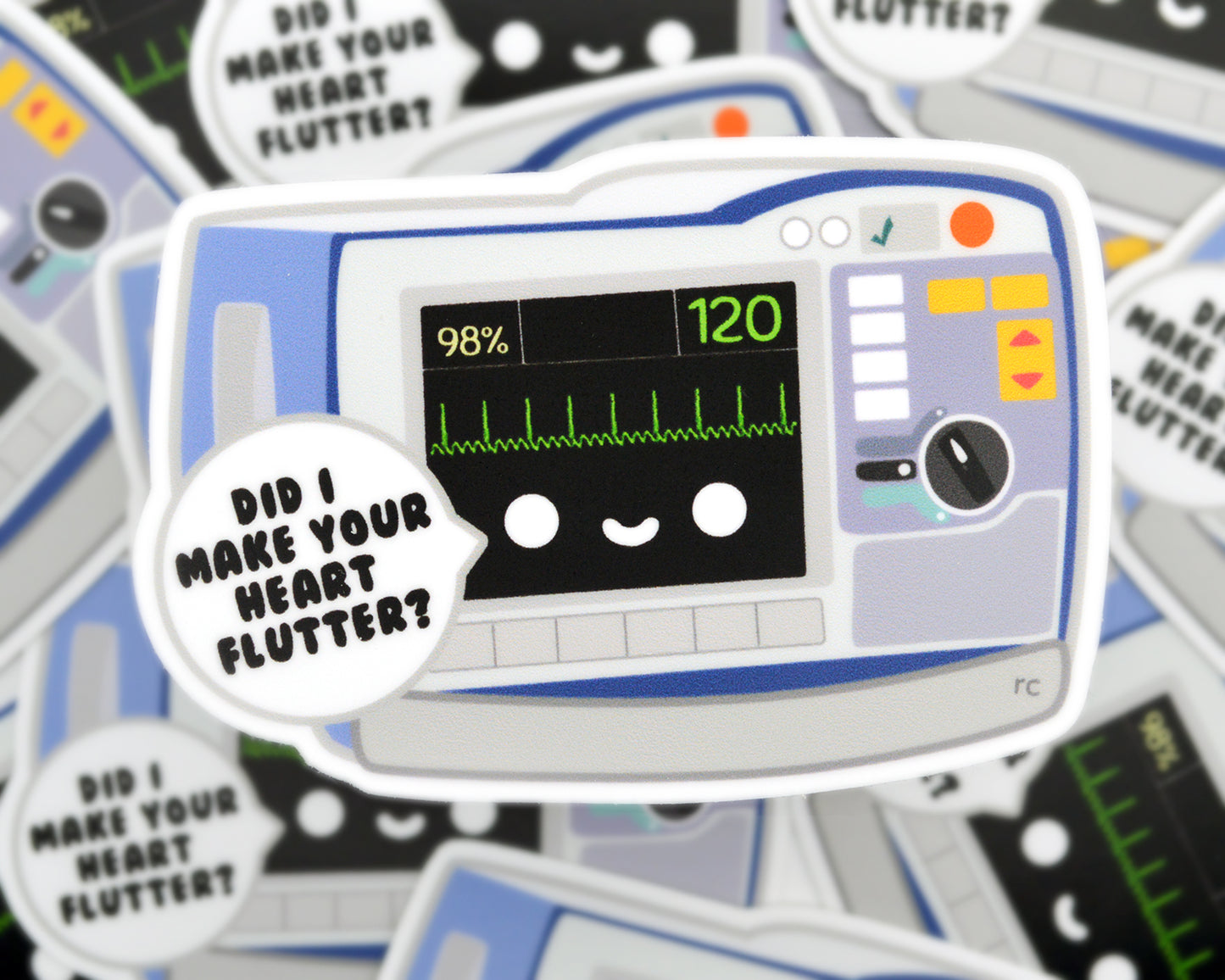 Cardiac Monitor Vinyl Sticker