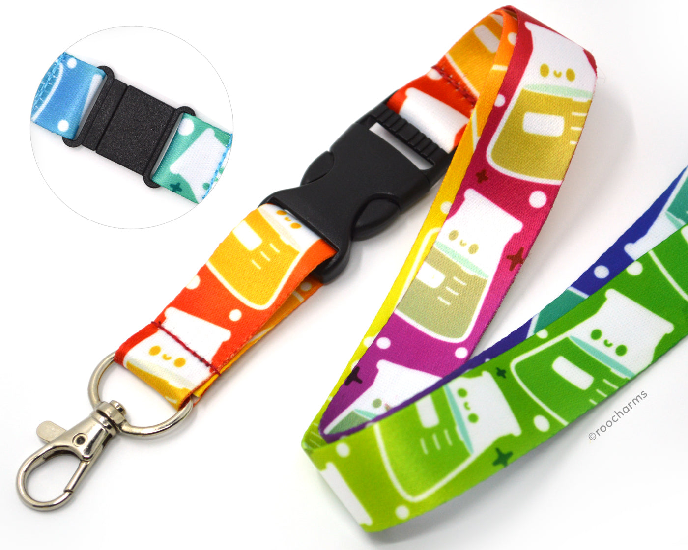 Rainbow Chemistry Flask Lanyard