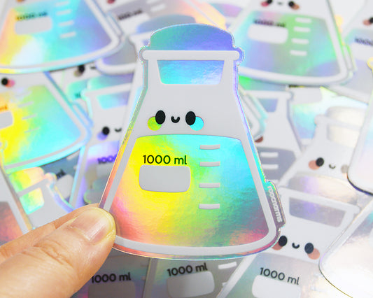 Chemistry Sticker, Holographic Sticker, Biology Gift, Chemistry Gift, Lab Gift, Chemistry Sticker, Beaker Sticker - roocharms