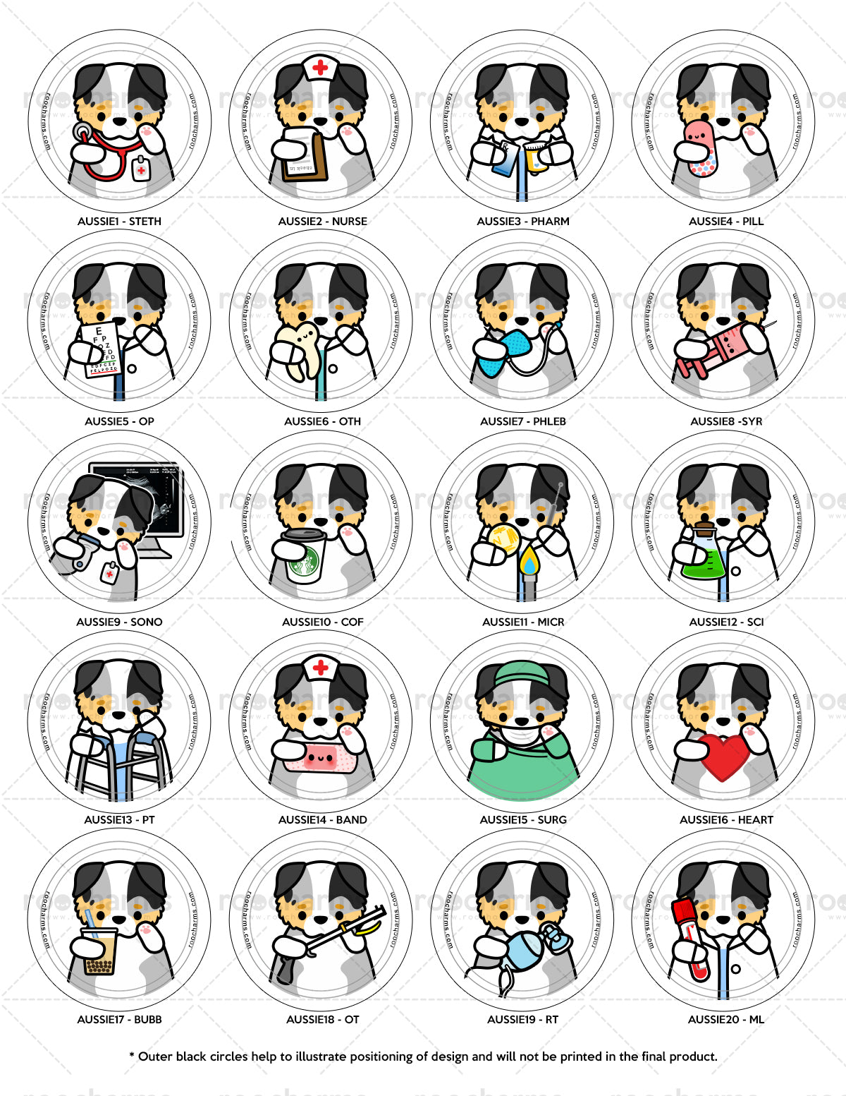 Australian Shepherd Badge Reel