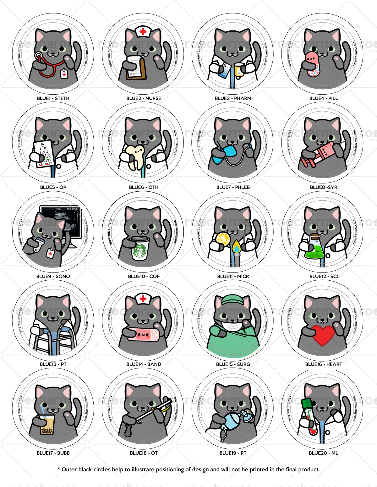 Blue Russian Cat Badge Reel