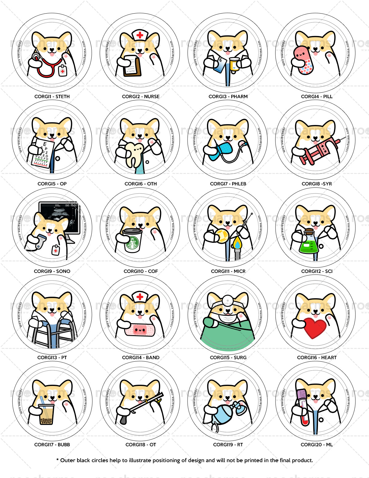Corgi Badge Reel