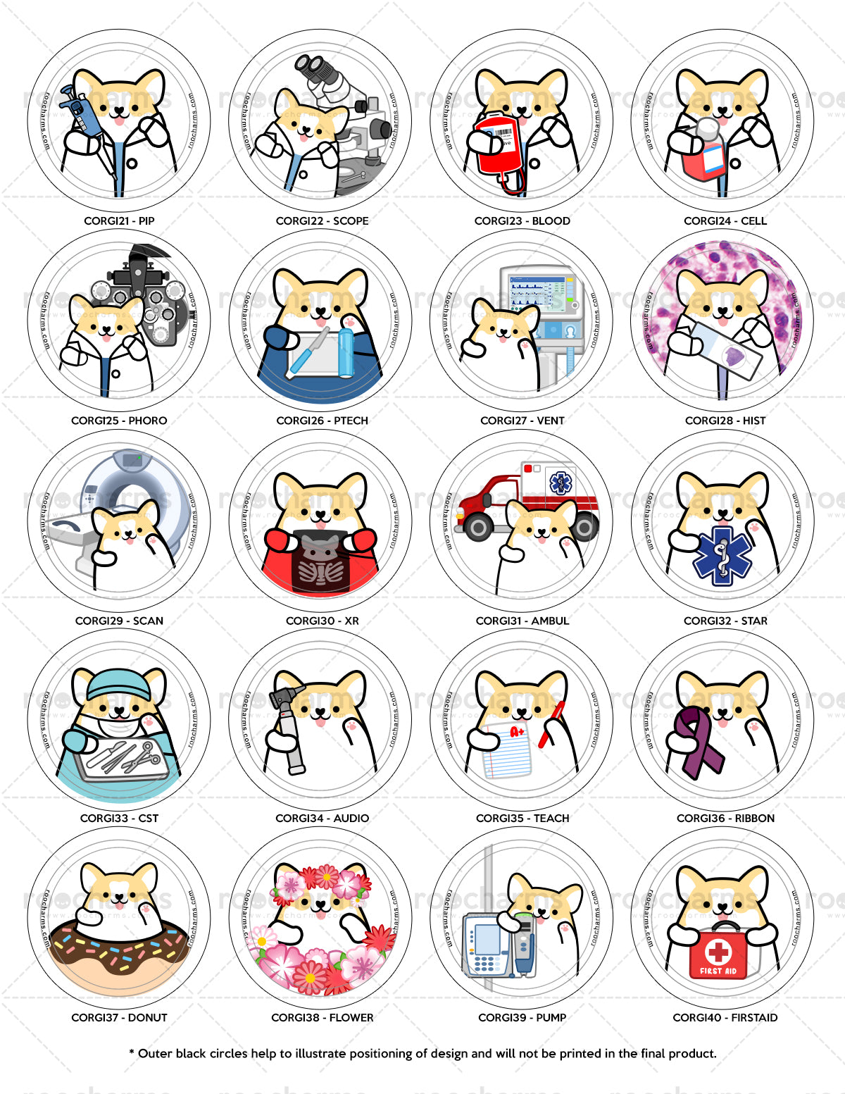 Corgi Badge Reel