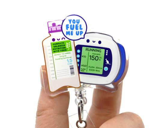 Feeding Pump Acrylic Badge Reel