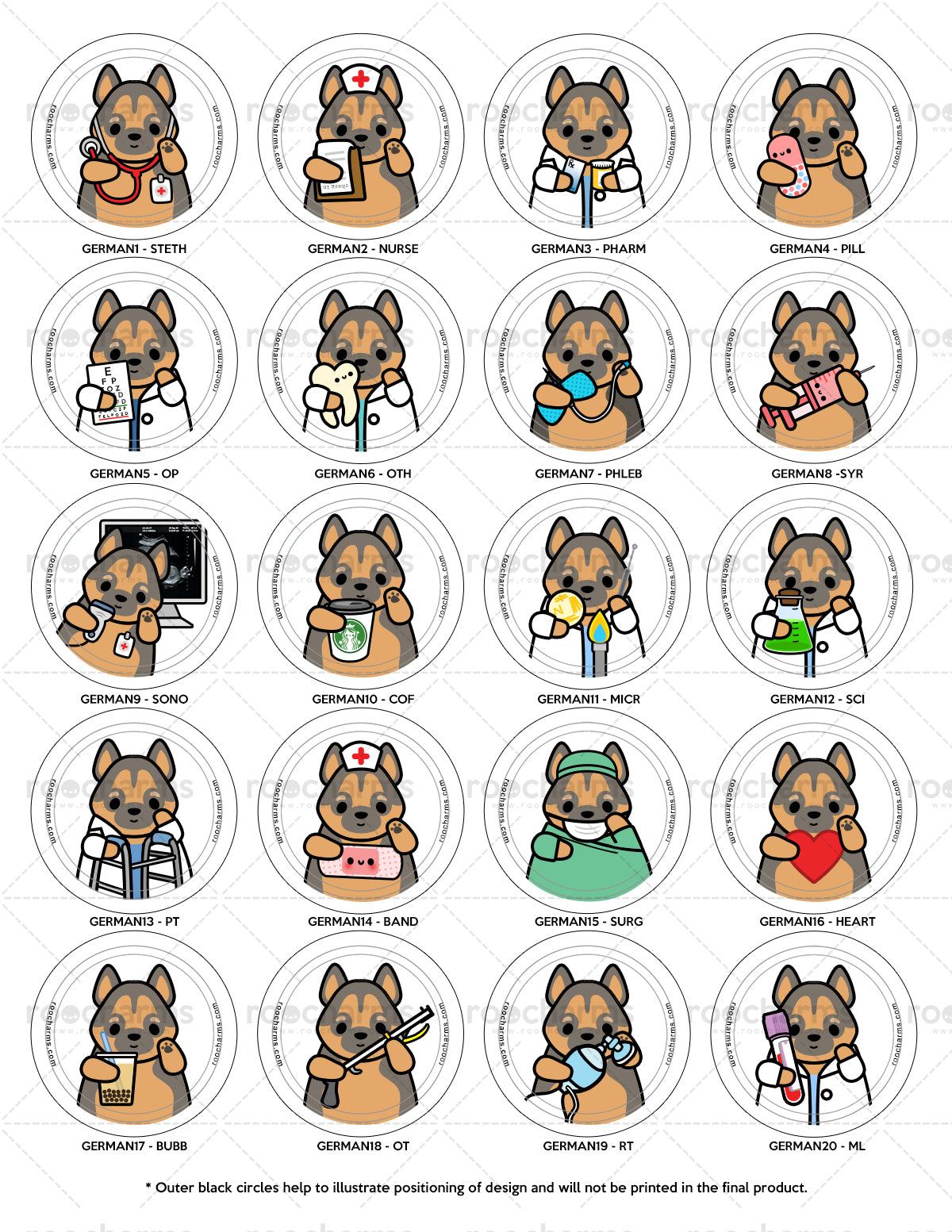 German Shepherd Badge Reel