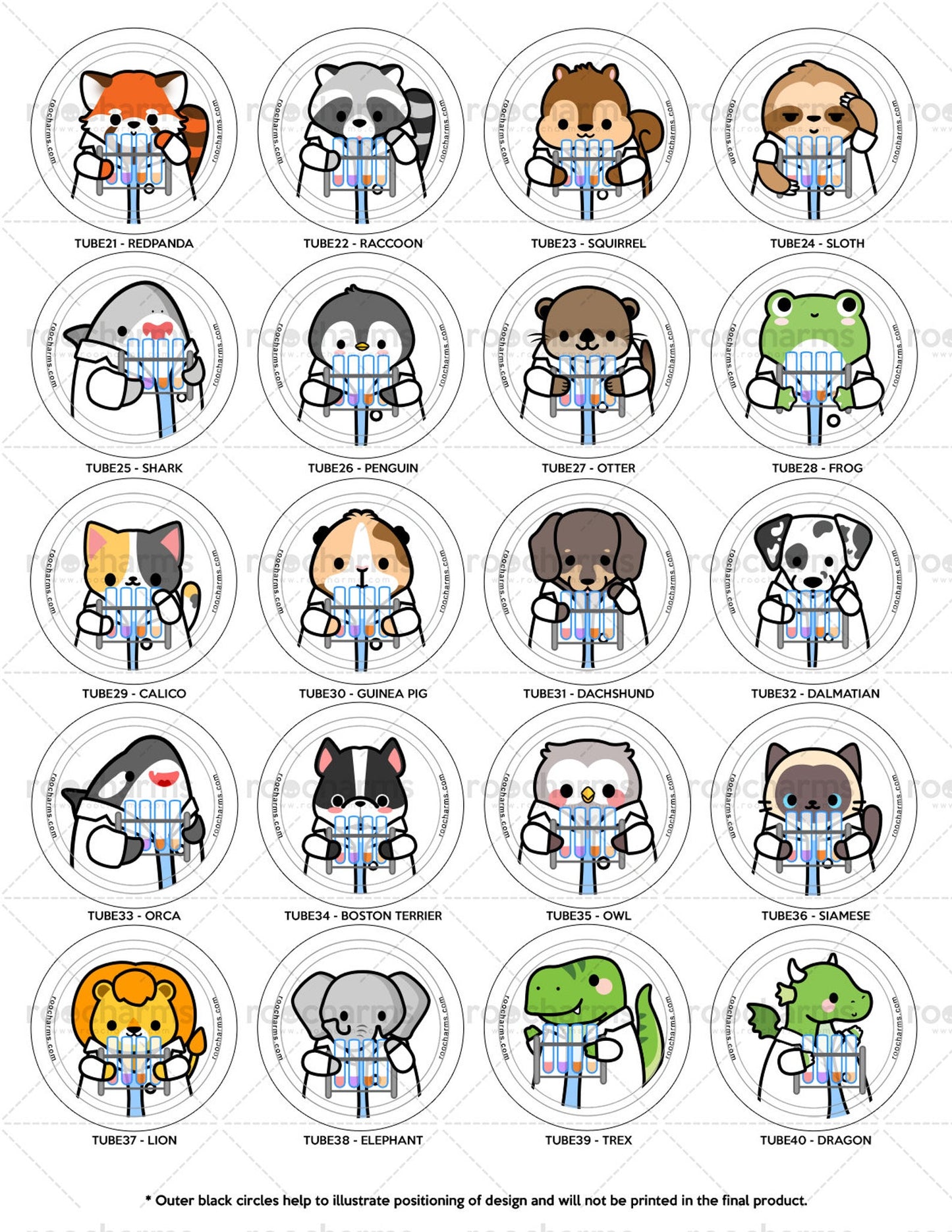 Test Tube Animals Badge Reel