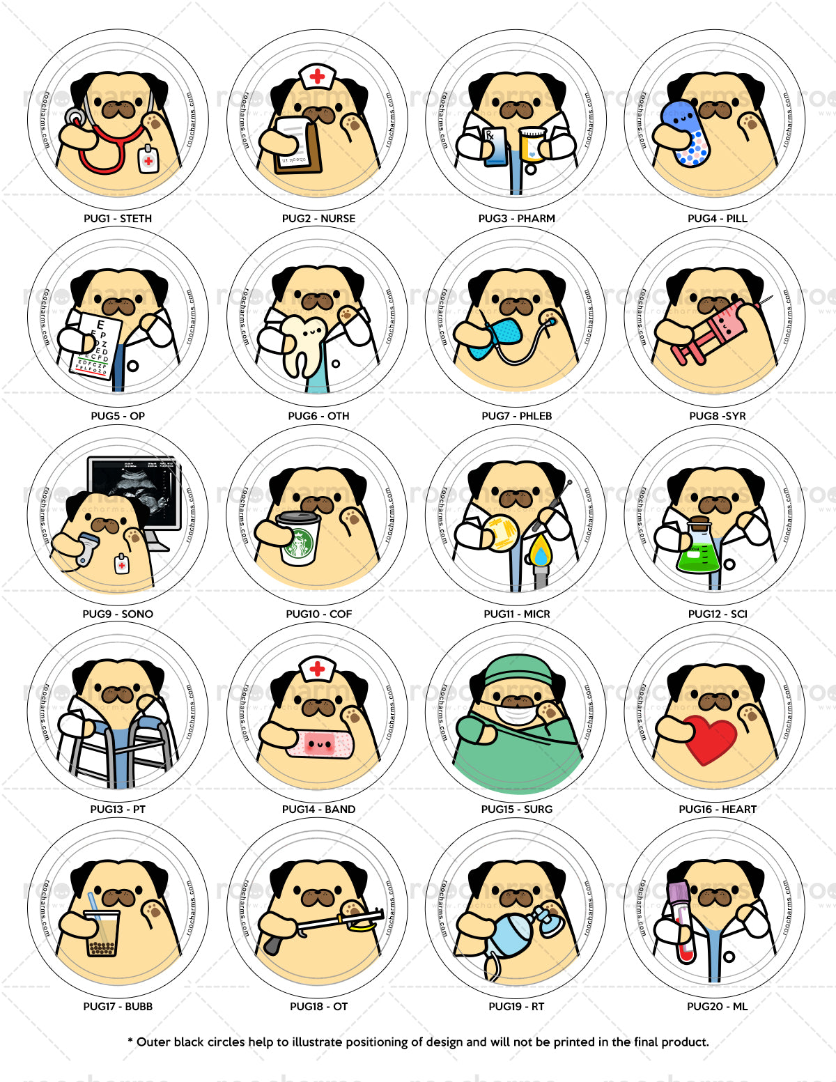 Pug Badge Reel