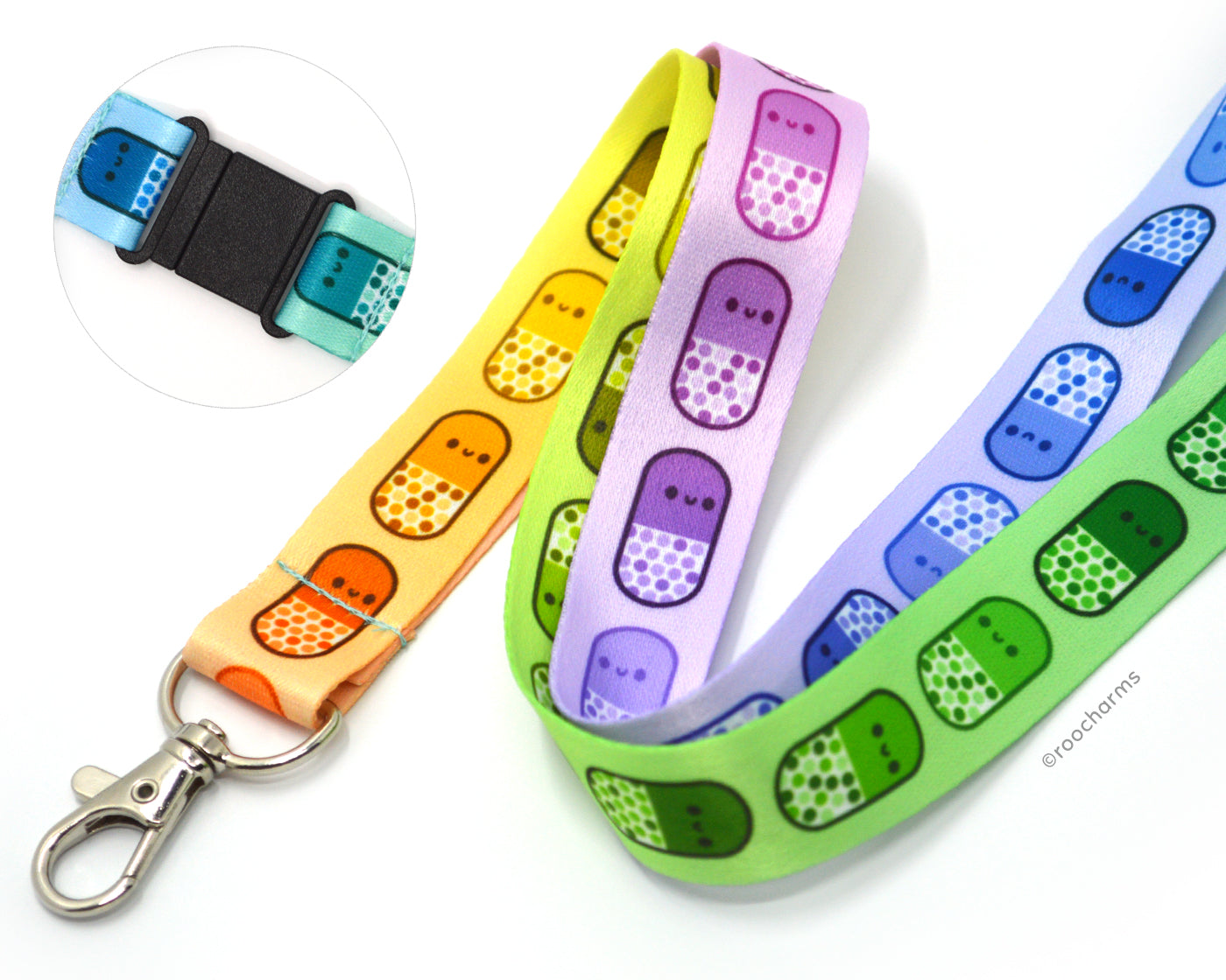 Rainbow Happy Pills Lanyard