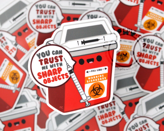 Sharps Container Vinyl Sticker