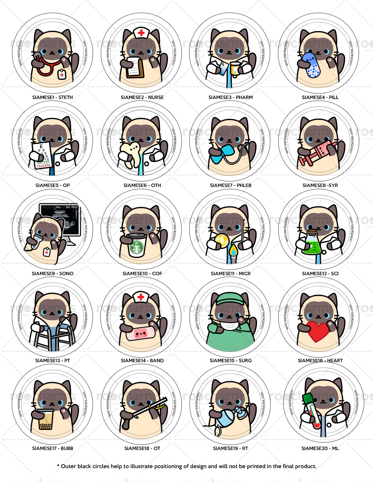 Siamese Cat Badge Reel