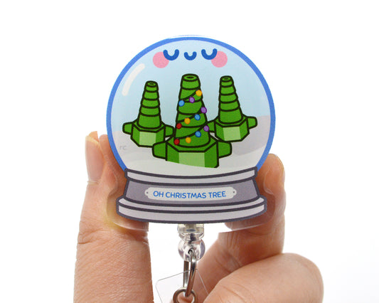 Christmas Tree Connector Acrylic Badge Reel