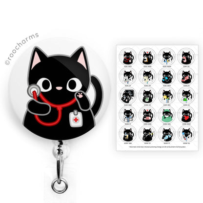 Black Cat Badge Reel