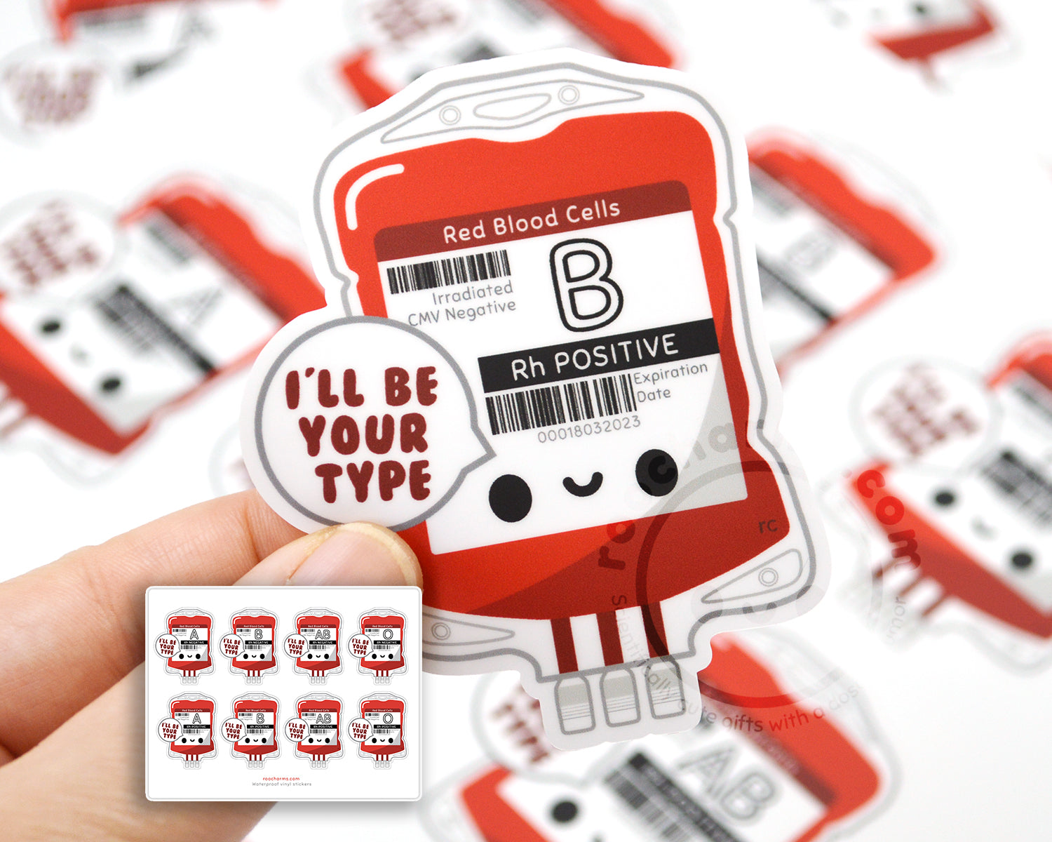 Blood Type Sticker Sheet – roocharms