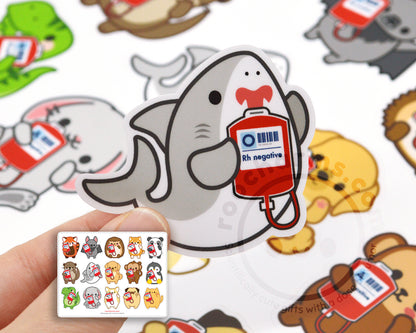 Blood Bag Animals Sticker Sheet