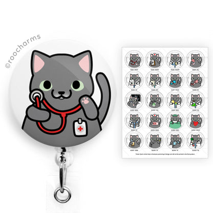 Cute Antidepressant Cats Badge Reel & Lanyard Badge Holder