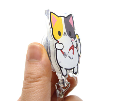 Calico Cat Acrylic Badge Reel