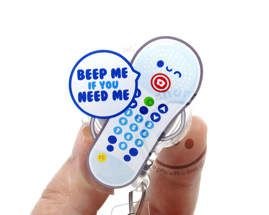 Beep Me Call Bell Acrylic Badge Reel