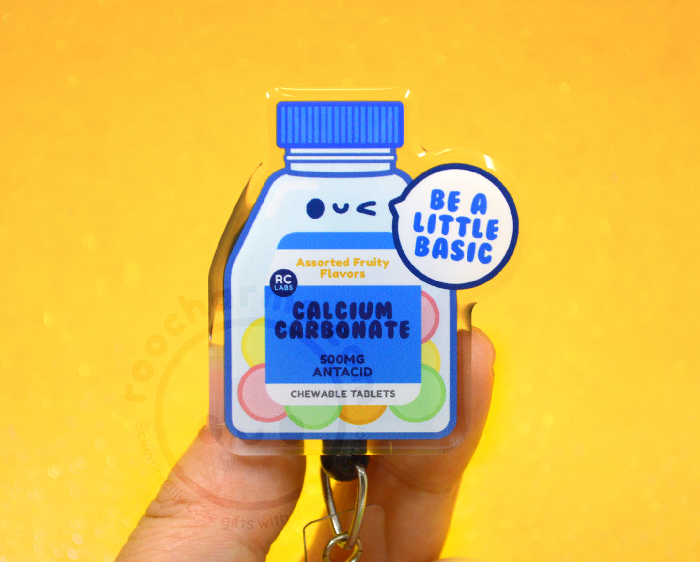 Be Basic Calcium Carbonate Badge Reel