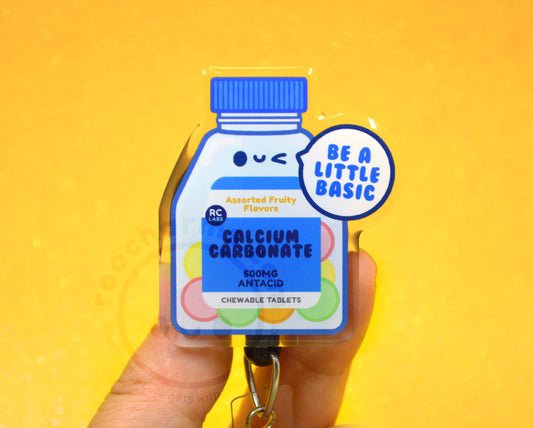 Be Basic Calcium Carbonate Badge Reel