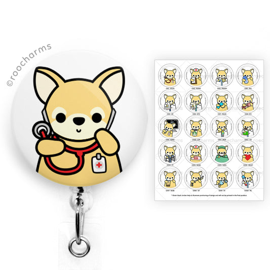 Chihuahua Badge Reel