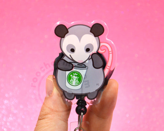 Coffee Possum Badge Reel