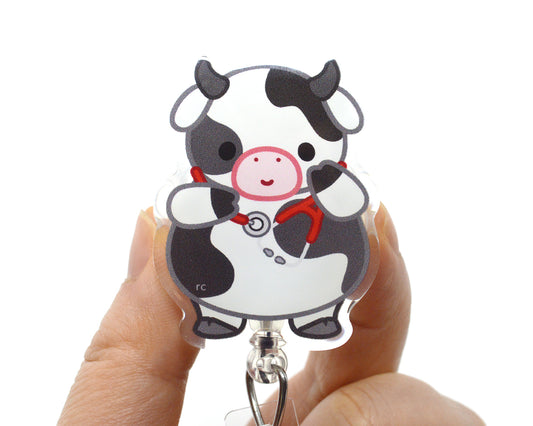 Cow Acrylic Badge Reel