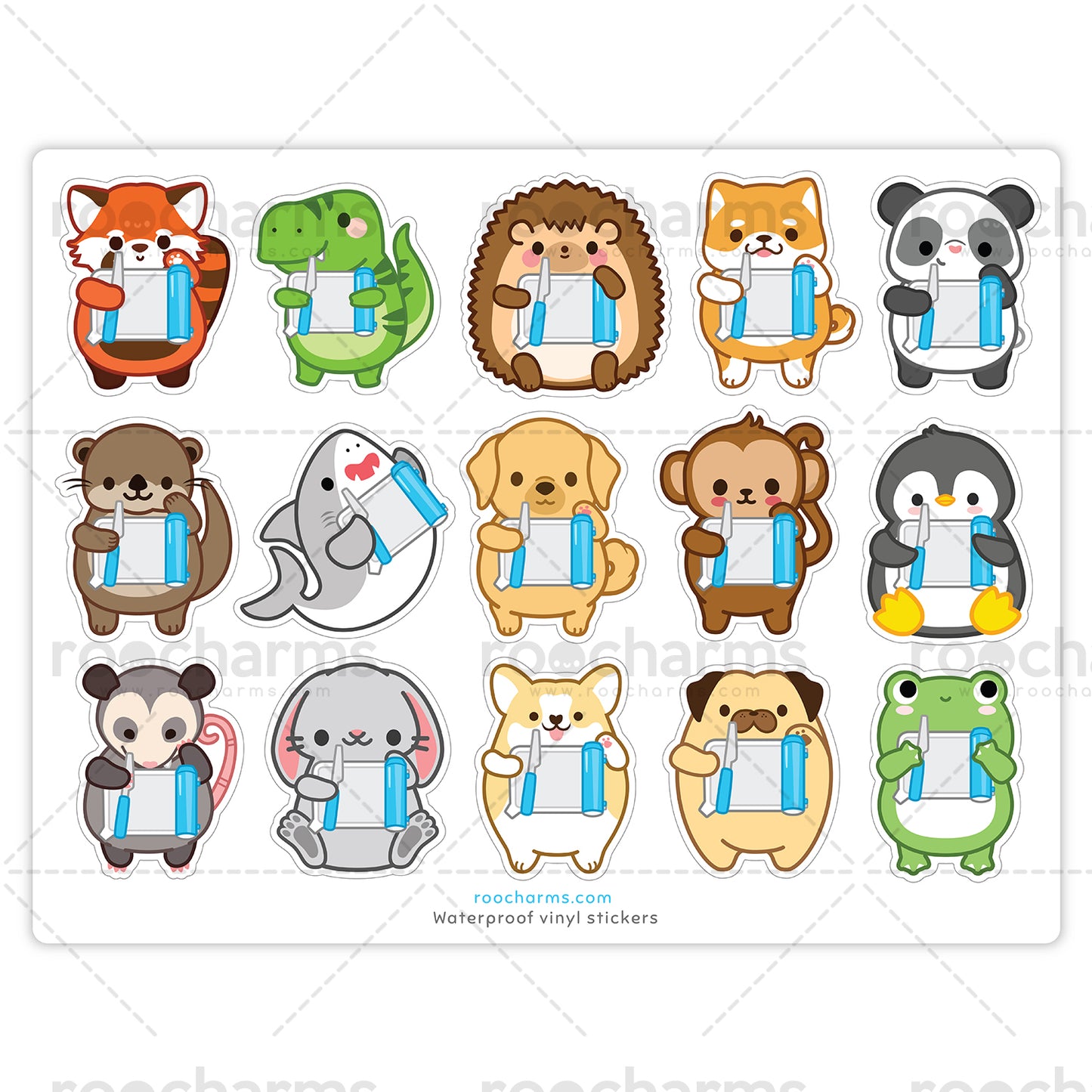 Pill Counter Animals Sticker Sheet