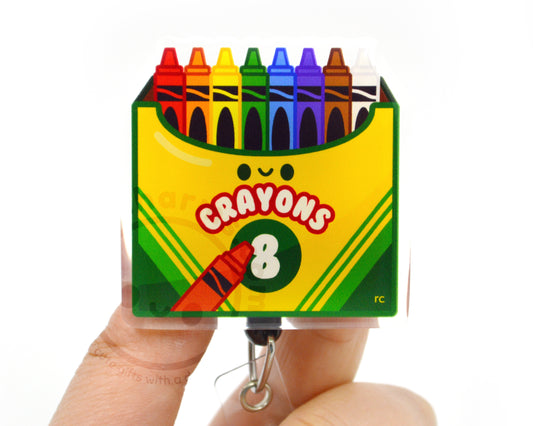 Rainbow Crayons Badge Reel