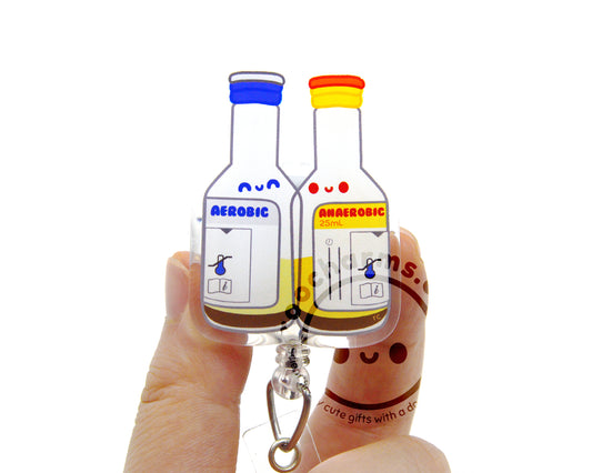 Culture Bottles Acrylic Badge Reel